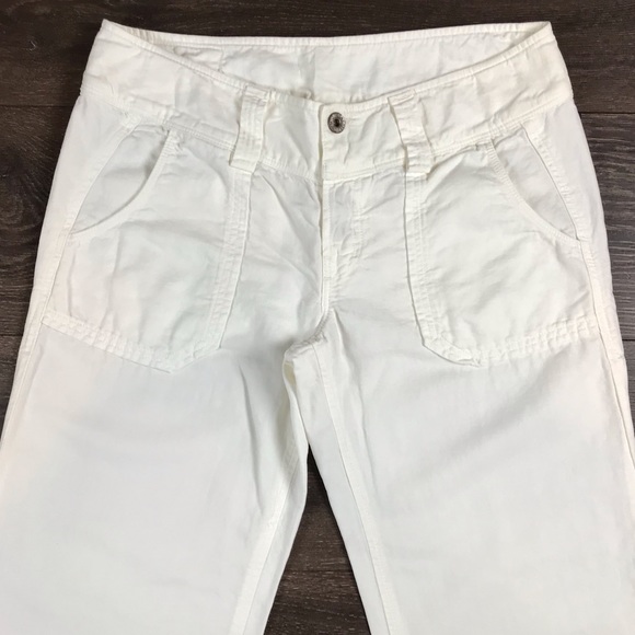 Diesel Only The Brave Women’s Wide Leg White Denim Distressed Jeans Size 28 - Picture 2 of 10